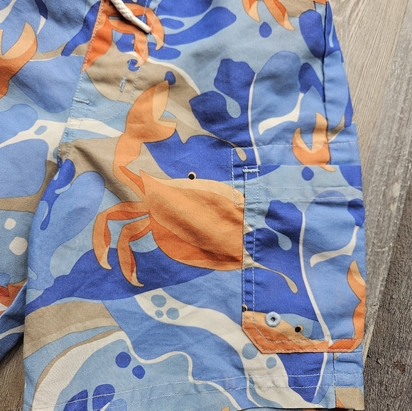 Janie And Jack Boy's 2T Swim Trunks Mesh Lined Crab Prints - Picture 2 of 6